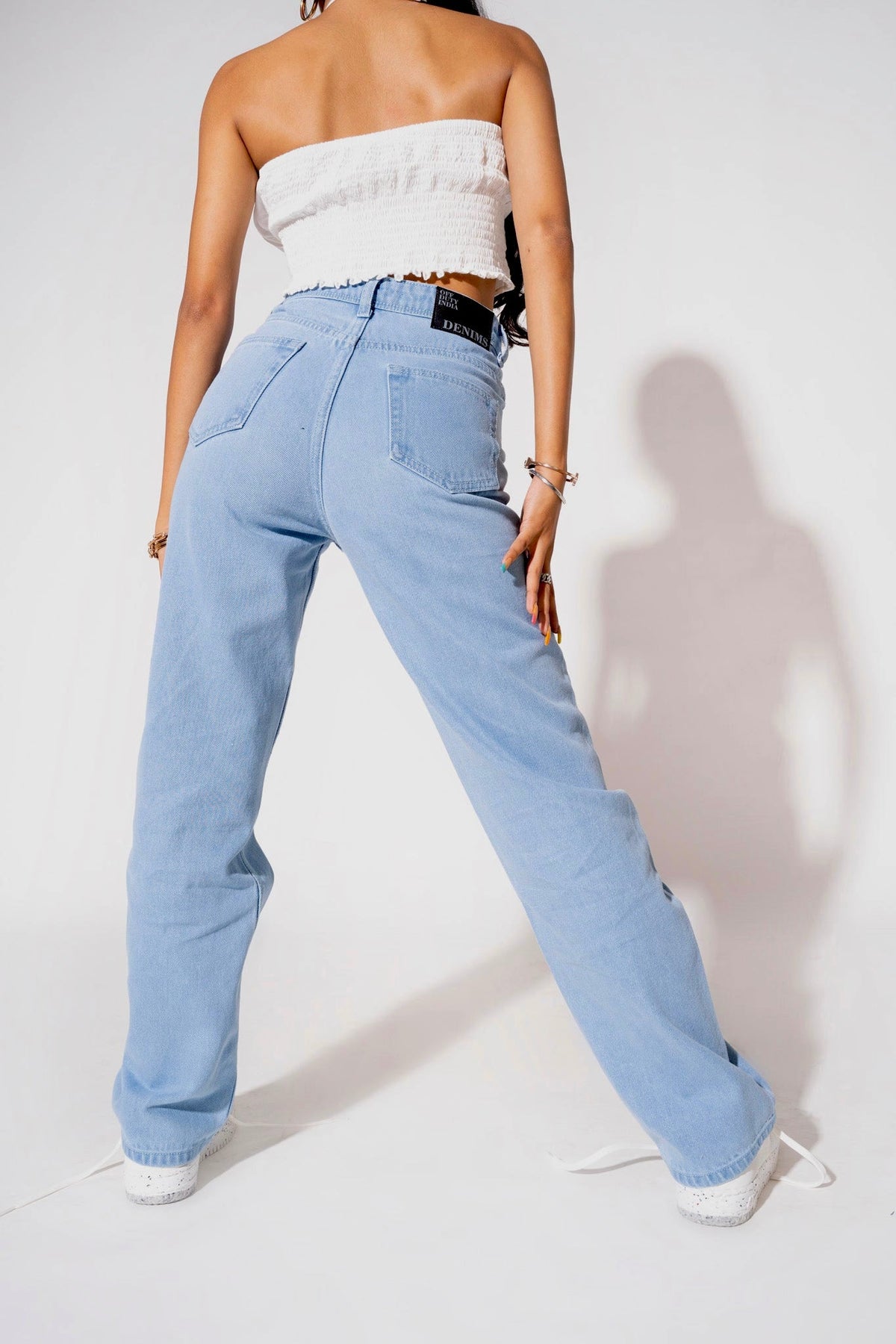 Mom Flare Wide Leg High Rise Jeans -DDL - 3059 ICE