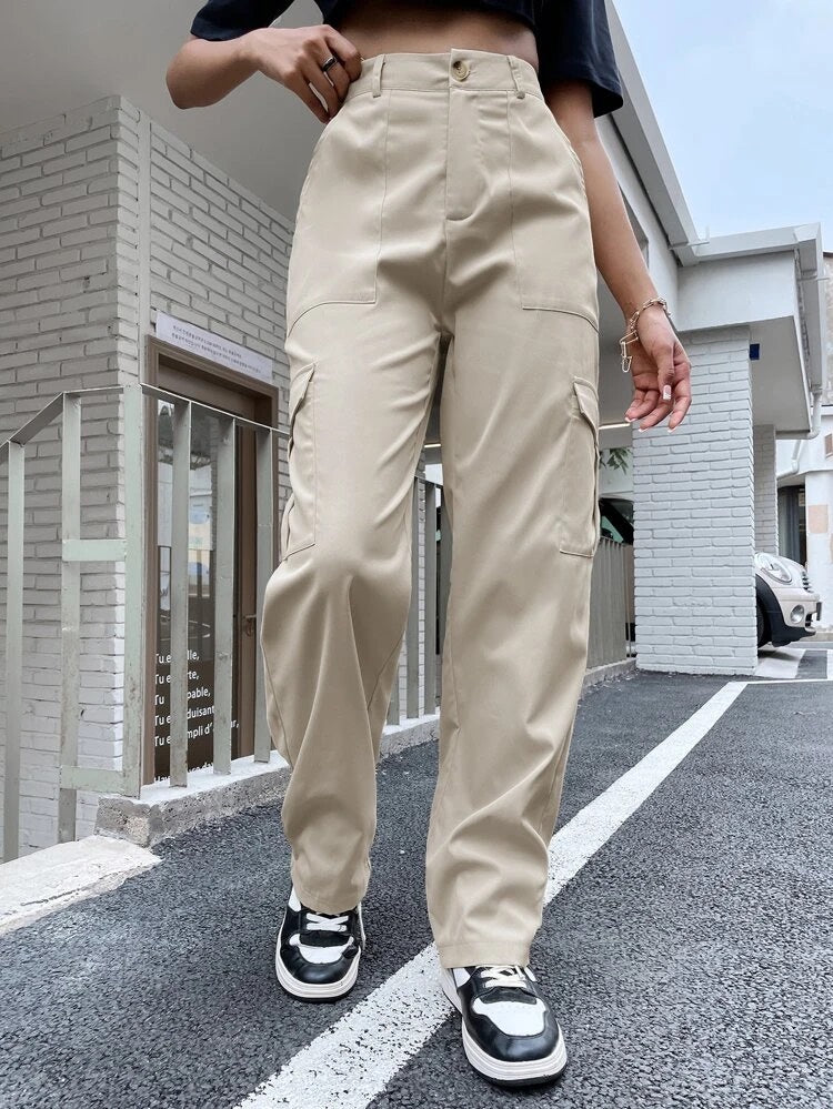 Drip High Rise Cargo Pants - DDL - 177 - CREAM