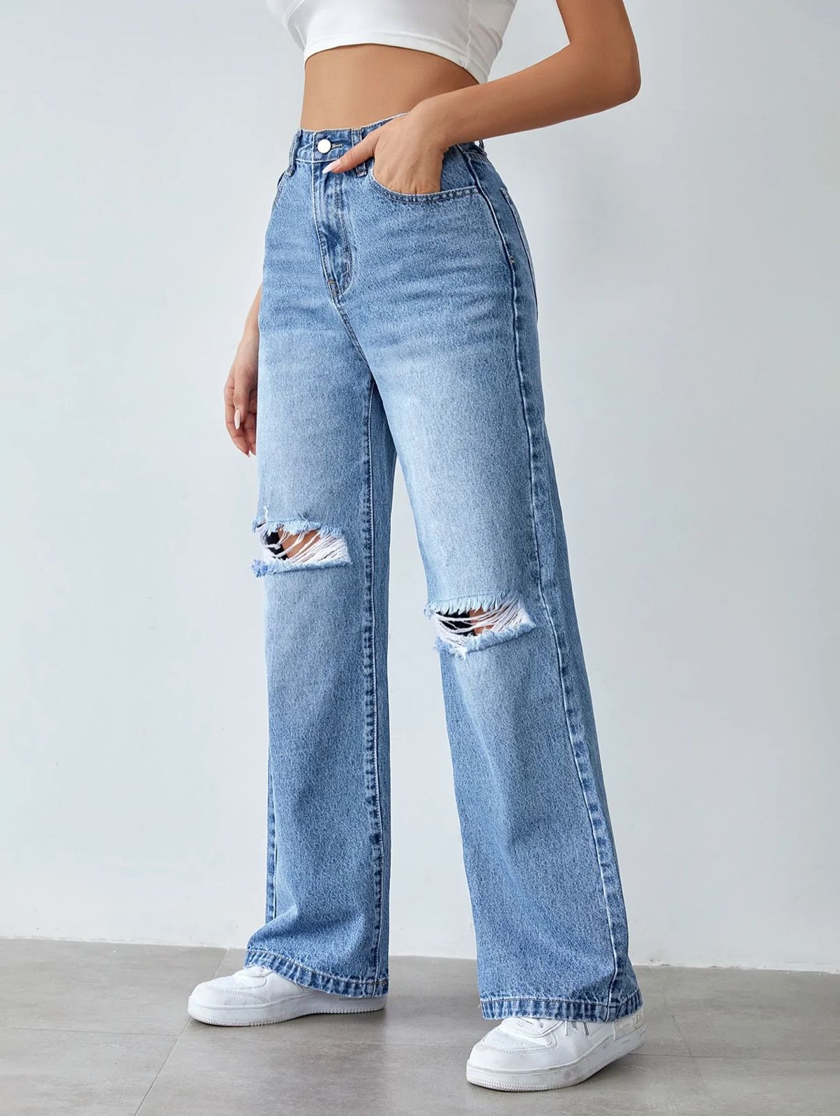 Drip Ripped Ice Blue Denim - DDL - 3058T  ICE TON