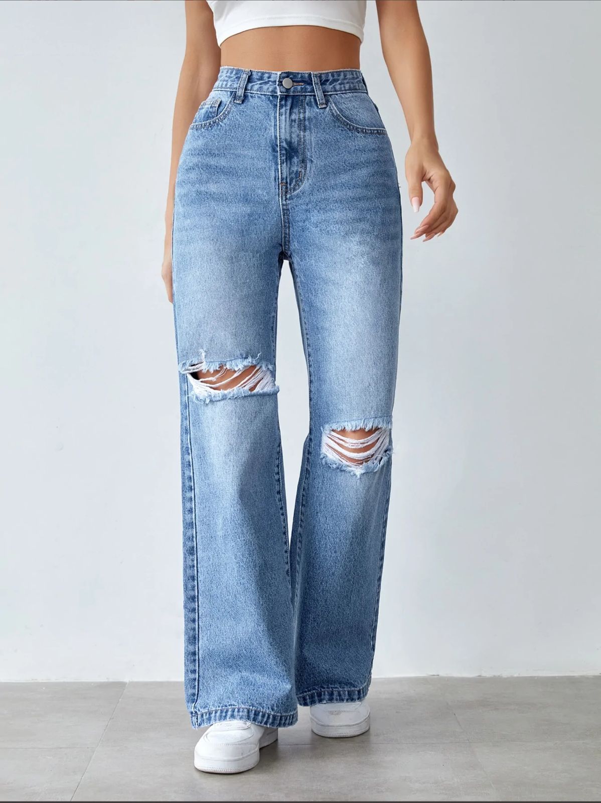 Drip Ripped Ice Blue Denim - DDL - 3058T  ICE TON